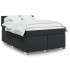 Cama box spring con colchón cuero sintético negro 140x190
