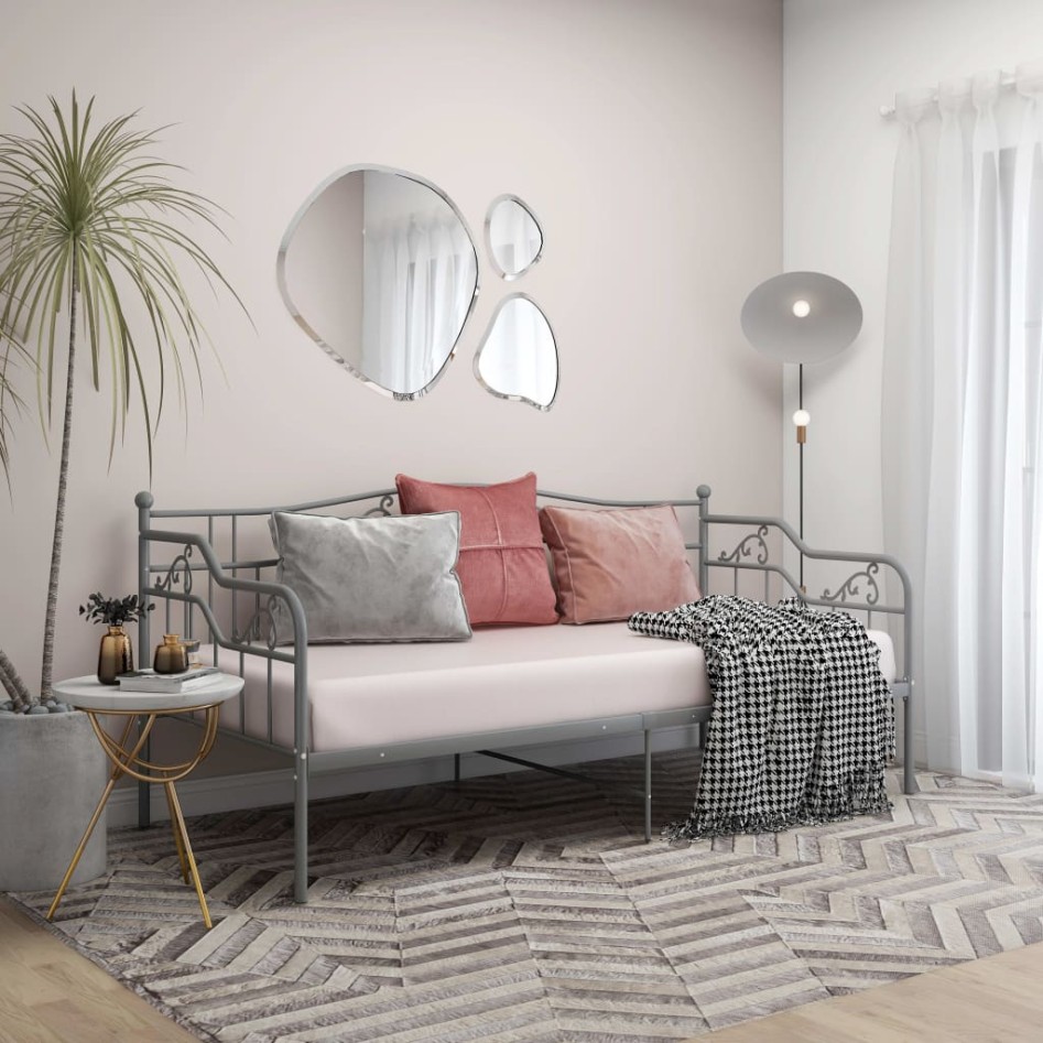 Estructura de sofá cama de metal gris 90x200