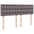 Cama box spring con colchón cuero sintético gris 140x190