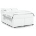 Cama box spring con colchón cuero sintético blanco 160x200