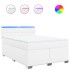 Cama box spring con colchón cuero sintético blanco 160x200