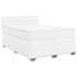 Cama box spring con colchón cuero sintético blanco 160x200