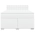 Cama box spring con colchón cuero sintético blanco 160x200
