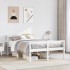 Cama personas mayores cabecero madera maciza blanco 140x200