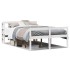 Cama personas mayores cabecero madera maciza blanco 140x200