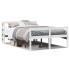Cama personas mayores cabecero madera maciza blanca 160x200
