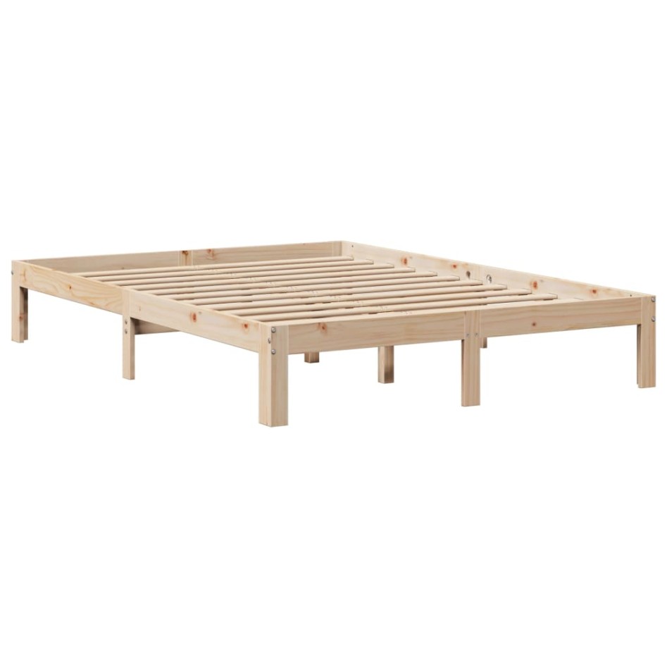 Estructura de cama con cabecero madera maciza pino 140x190