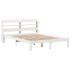 Estructura de cama con cabecero sin colchón blanco 140x200