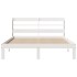 Estructura de cama con cabecero sin colchón blanco 140x200
