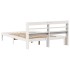 Estructura de cama con cabecero sin colchón blanco 140x200