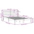 Estructura de cama con cabecero sin colchón blanco 140x200