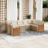 Set de muebles de jardín 9 pzas y cojines ratán sintético
