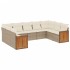 Set de muebles de jardín 9 pzas y cojines ratán sintético