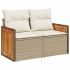 Set de muebles de jardín 9 pzas y cojines ratán sintético