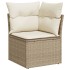 Set de muebles de jardín 9 pzas y cojines ratán sintético
