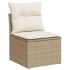 Set de muebles de jardín 9 pzas y cojines ratán sintético