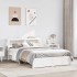 Estructura de cama con cabecero sin colchón blanco 140x200