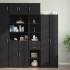 Armario estrecho madera de ingeniería negro 40x42,5x225