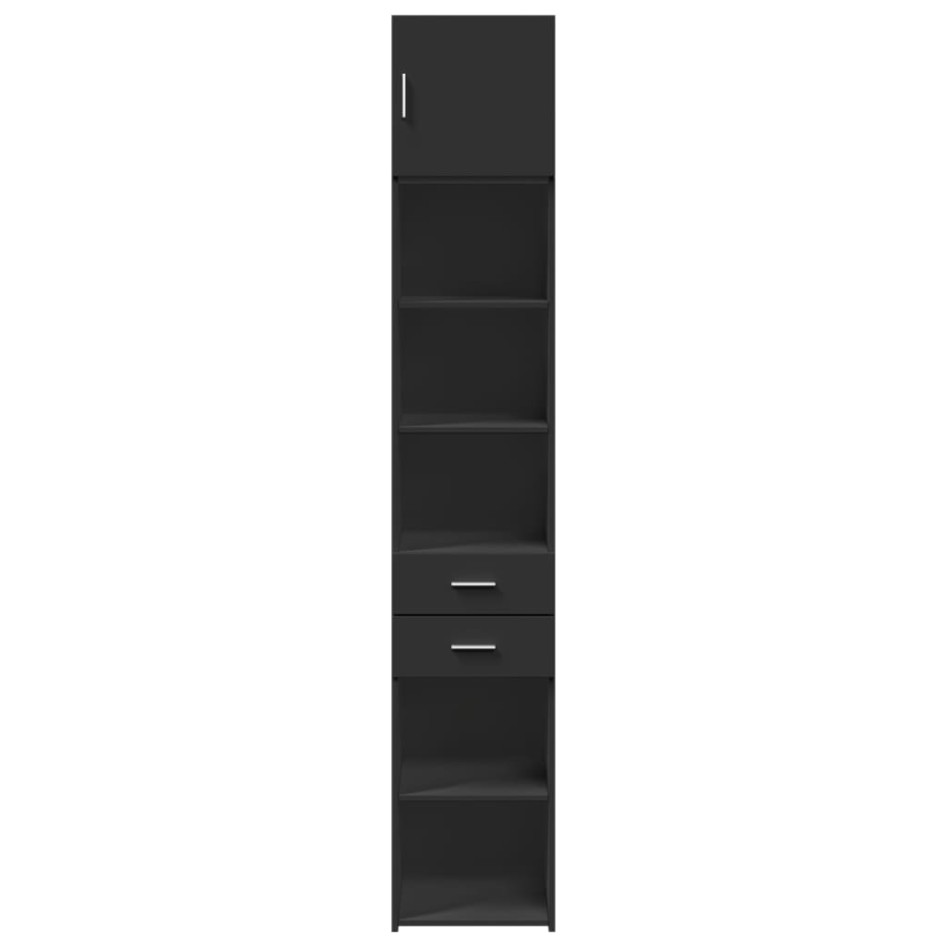 Armario estrecho madera de ingeniería negro 40x42,5x225