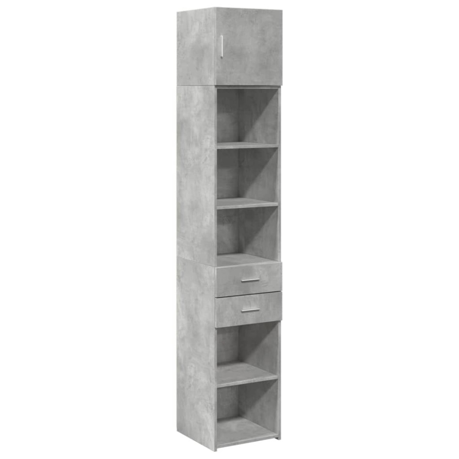 Armario estrecho madera ingeniería gris hormigón 40x42,5x225
