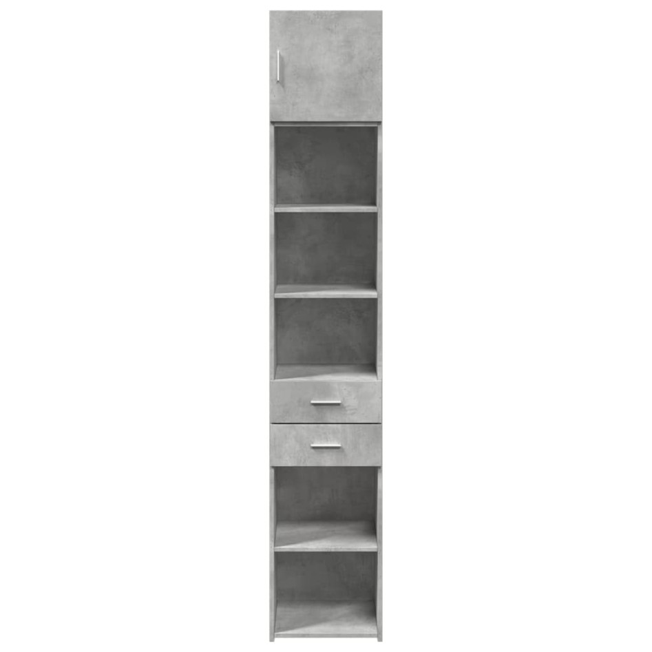 Armario estrecho madera ingeniería gris hormigón 40x42,5x225