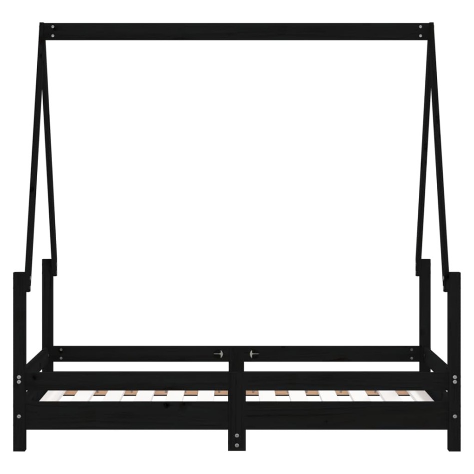 Estructura de cama para niños madera de pino negro 70x140