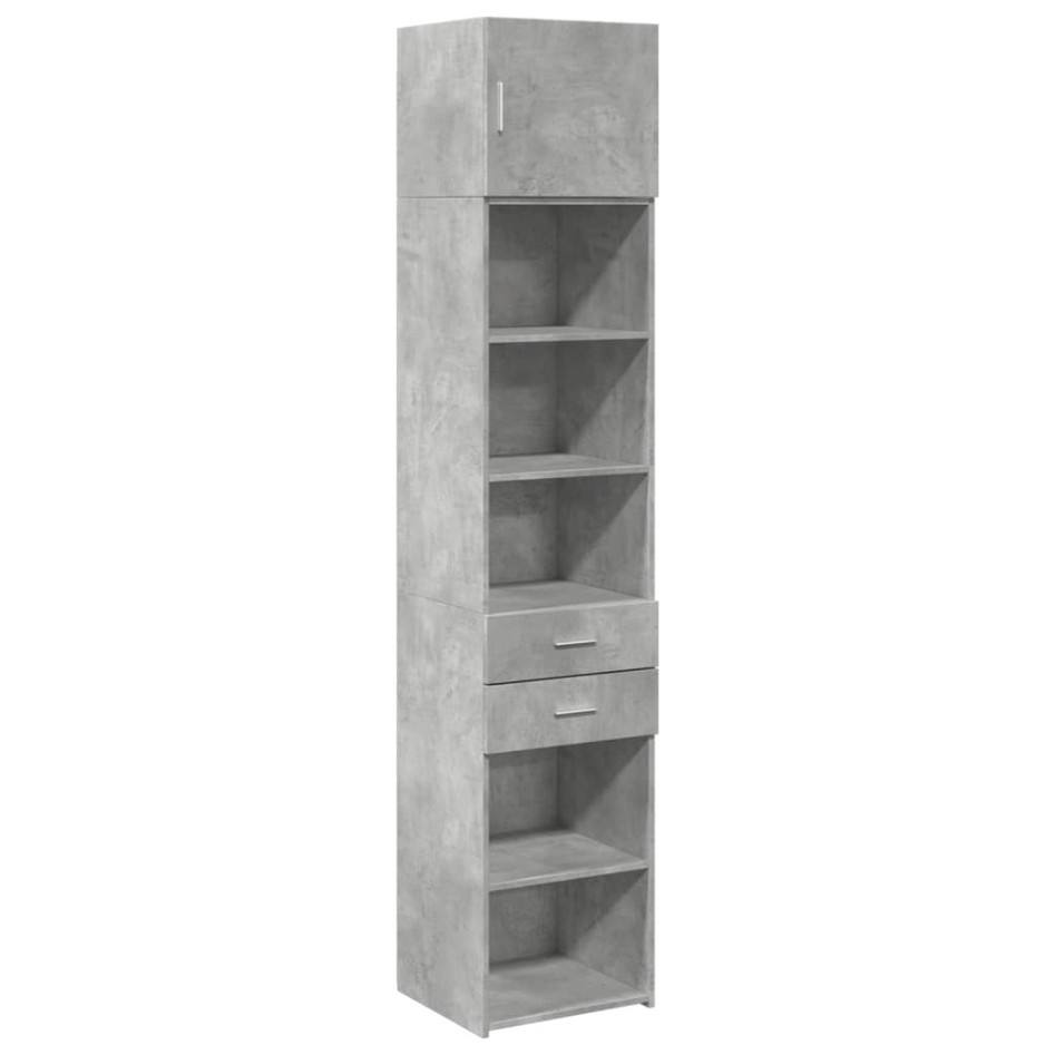 Armario estrecho madera ingeniería gris hormigón 45x42,5x225