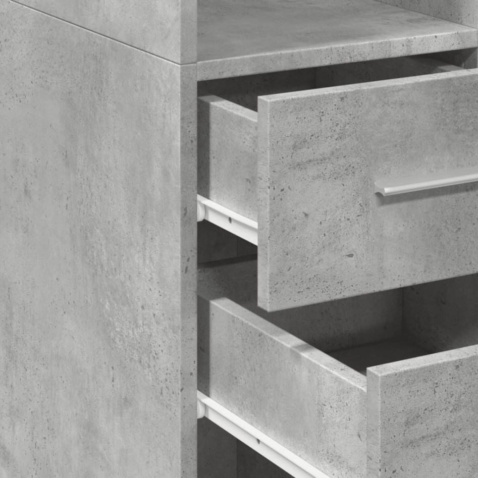 Armario estrecho madera ingeniería gris hormigón 45x42,5x225