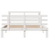 Estructura de cama con cabecero sin colchón blanco 160x200