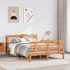 Estructura cama con cabecero madera pino marrón cera 120x200