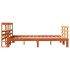 Estructura cama con cabecero madera pino marrón cera 120x200