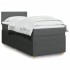 Cama box spring con colchón tela gris oscuro 80x200