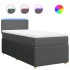 Cama box spring con colchón tela gris oscuro 80x200