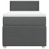 Cama box spring con colchón tela gris oscuro 80x200