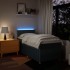 Cama box spring con colchón tela azul 80x200