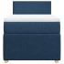 Cama box spring con colchón tela azul 80x200