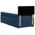 Cama box spring con colchón tela azul 80x200