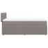 Cama box spring con colchón tela gris taupe 80x200