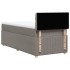 Cama box spring con colchón tela gris taupe 80x200