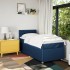 Cama box spring con colchón tela azul 80x200
