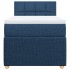 Cama box spring con colchón tela azul 80x200