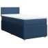 Cama box spring con colchón tela azul 90x200