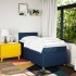 Cama box spring con colchón tela azul 90x200