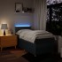 Cama box spring con colchón tela azul 90x200