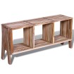Mueble de TV con 3 estantes apilables teca reciclada
