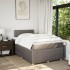 Cama box spring con colchón tela gris taupe 120x190