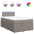 Cama box spring con colchón tela gris taupe 120x190