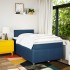 Cama box spring con colchón tela azul 120x190