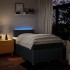Cama box spring con colchón tela azul 120x190