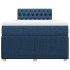 Cama box spring con colchón tela azul 120x190